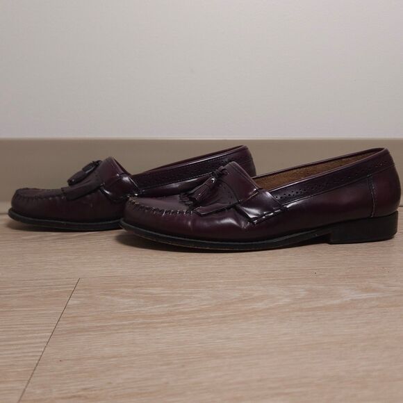 GH Bass & Co Weejuns Leather Loafers Dress Shoes Mens Size 12 Burgundy - Picture 4 of 16